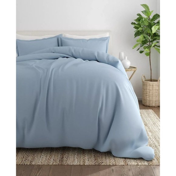 ienjoy 3-Piece Premium Duvet Cover 90x94 Full & Queen 100% Polyester Blue - Picture 1 of 4